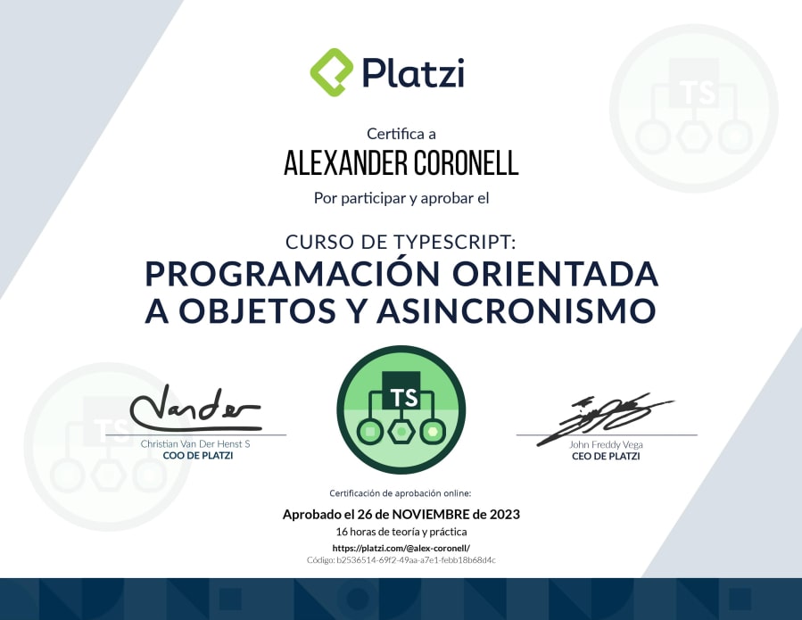 Typescript Course: Object-Oriented Programming and Asynchronism