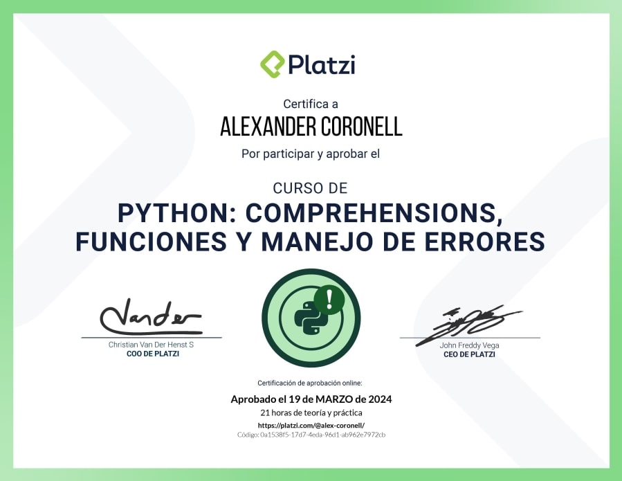 Python Course: Comprehensions, Functions and Error Handling