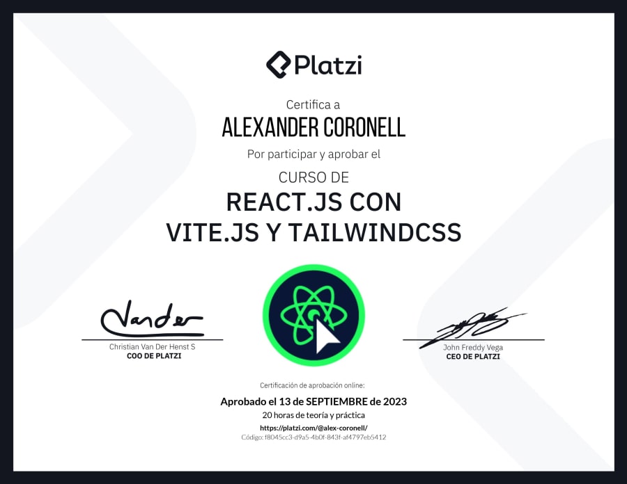 React.JS course with Vite.JS and TailwindCSS