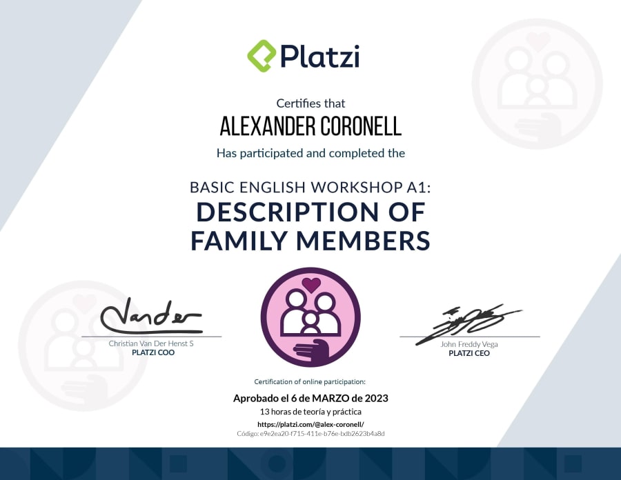 Basic English Workshop A1 - Description of Family Members