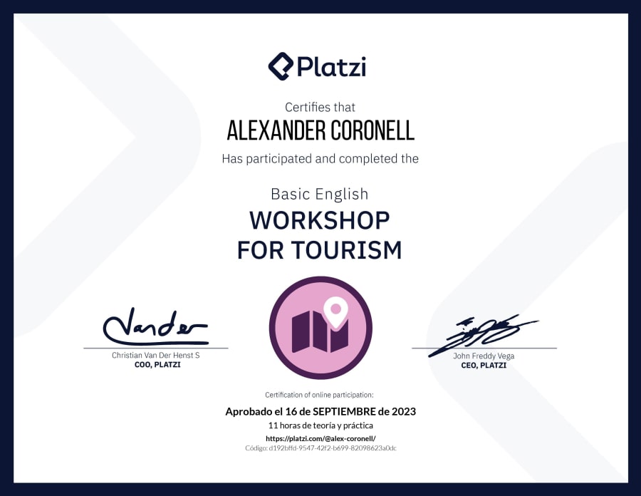 Basic English Workshop for Tourism