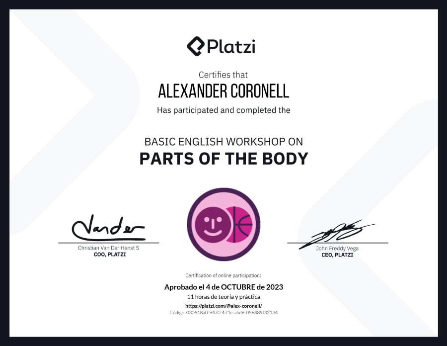 Basic English Workshop on Parts of the body