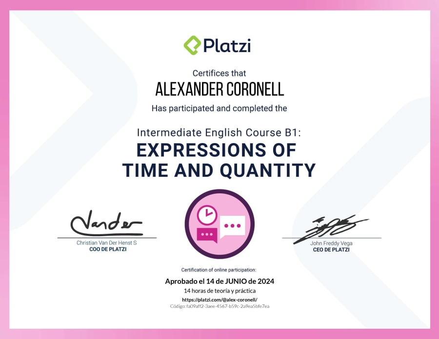 Intermediate English Course B1 - Expressions Of Time And Quantity