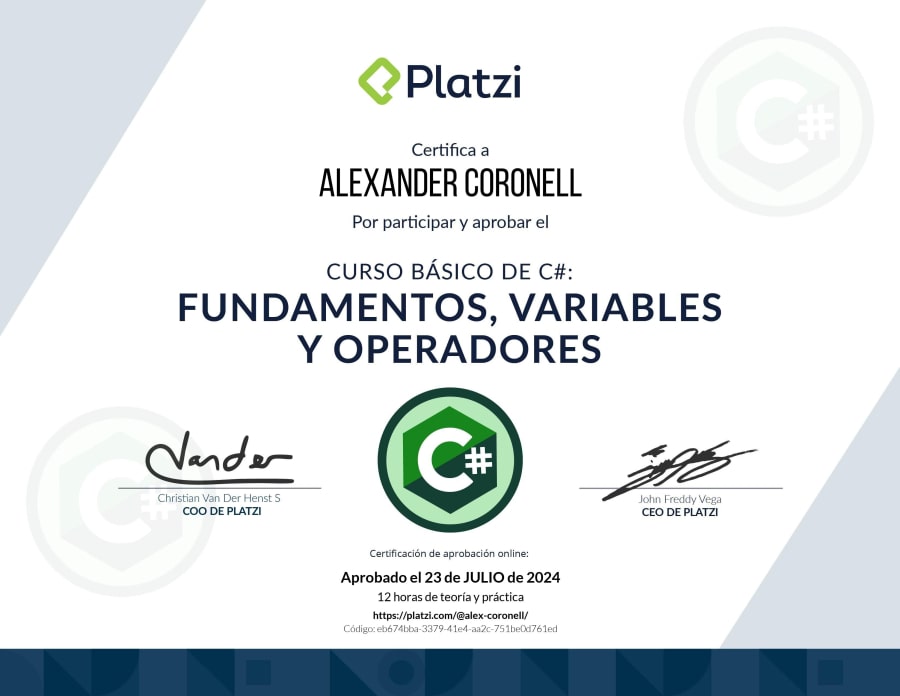 Basic C# course - Fundamentals, variables and operators