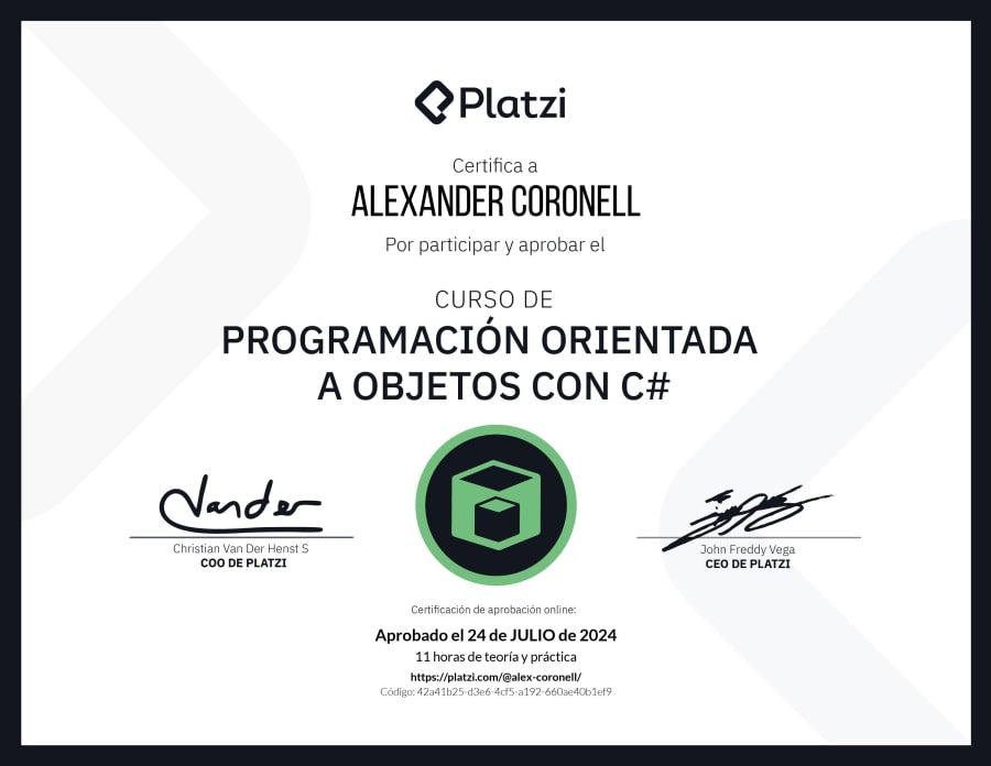 Object Oriented Programming with C#