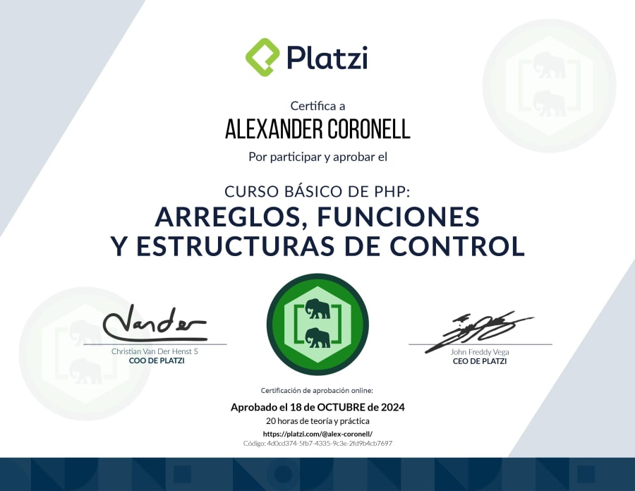 Arrays, Functions and Control Structures