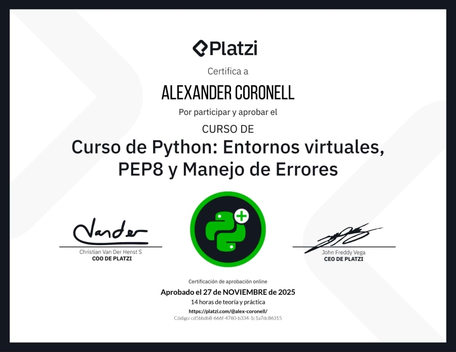 Python course: Virtual environments, PEP8 and error handling